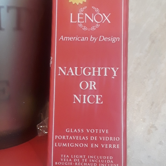 NIB Lenox Naughty or Nice glass votive - Picture 2 of 4